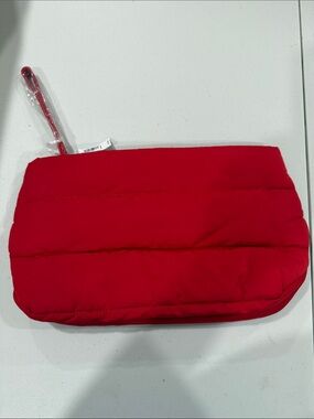 Red Quilted Wristlet Pouch